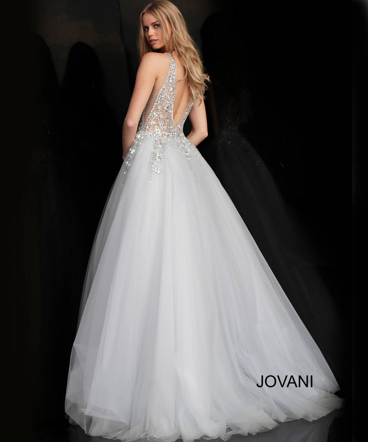 Beaded Sleeveless A-line Gown by Jovani 65379