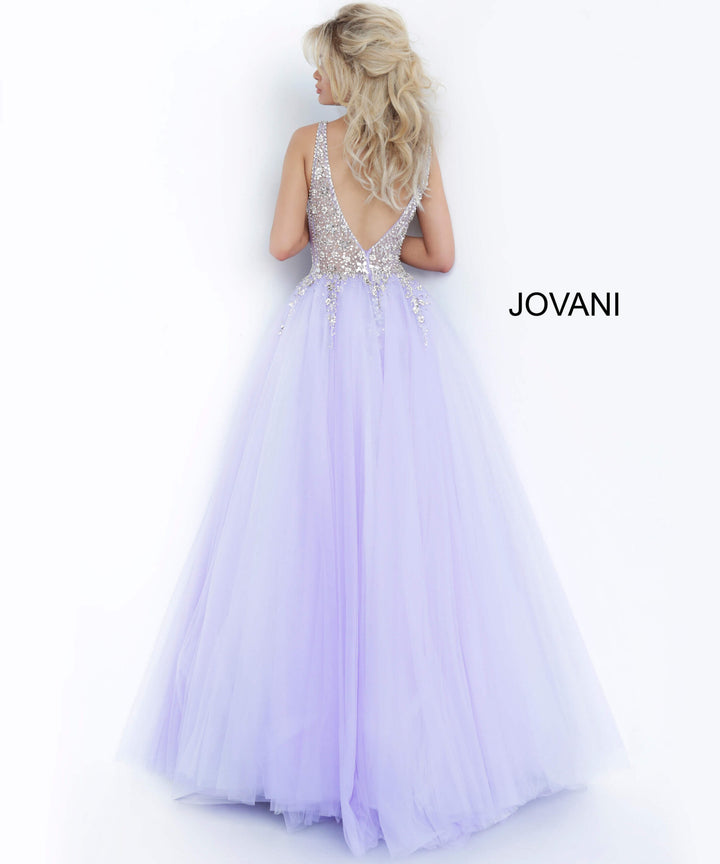 Beaded Sleeveless A-line Gown by Jovani 65379