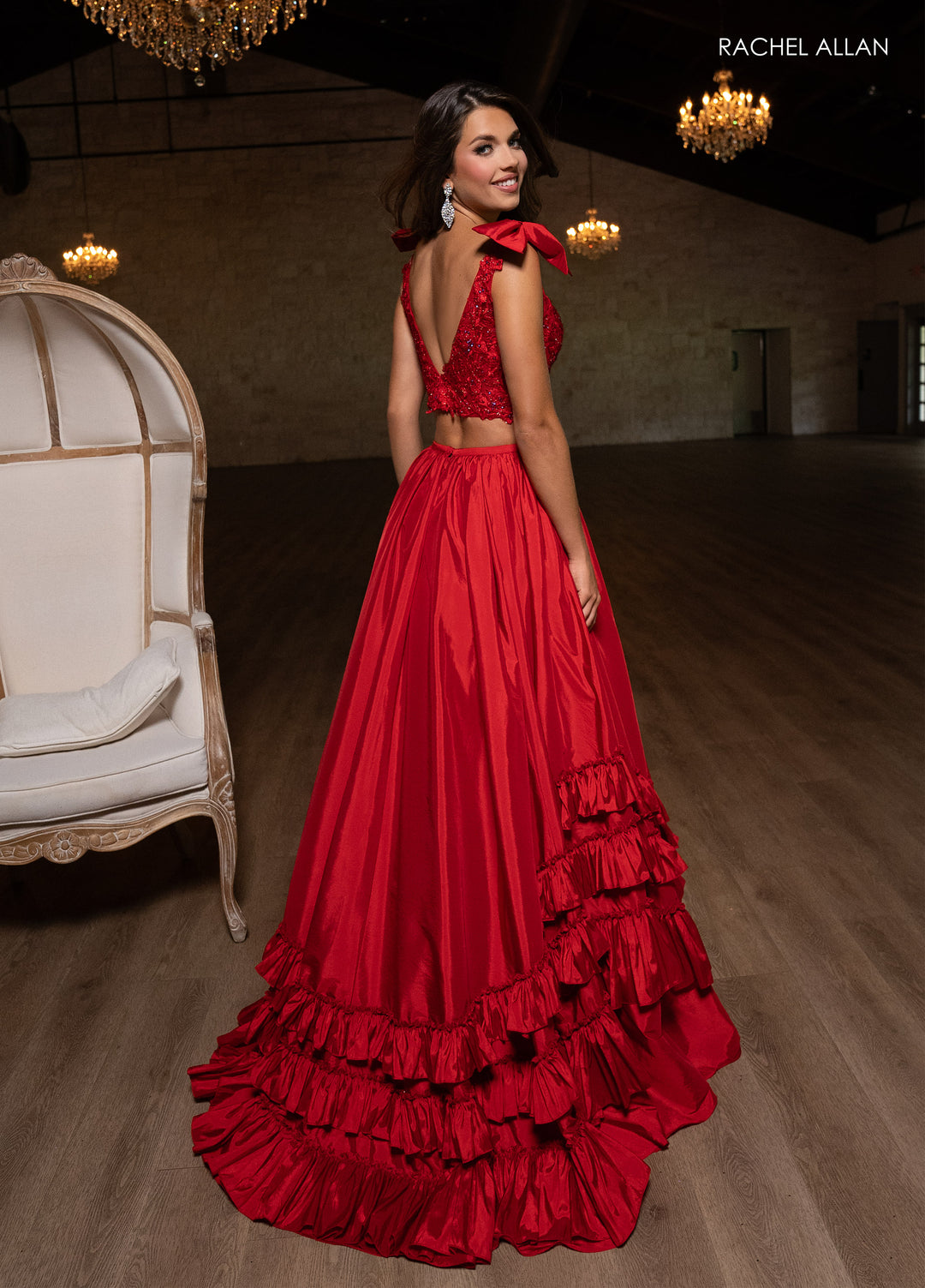 Taffeta Sleeveless 2-Piece Gown by Rachel Allan 70718