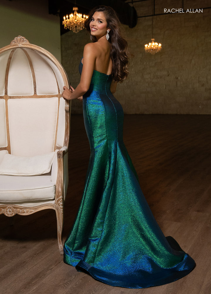 Metallic Strapless Mermaid Dress by Rachel Allan 70743