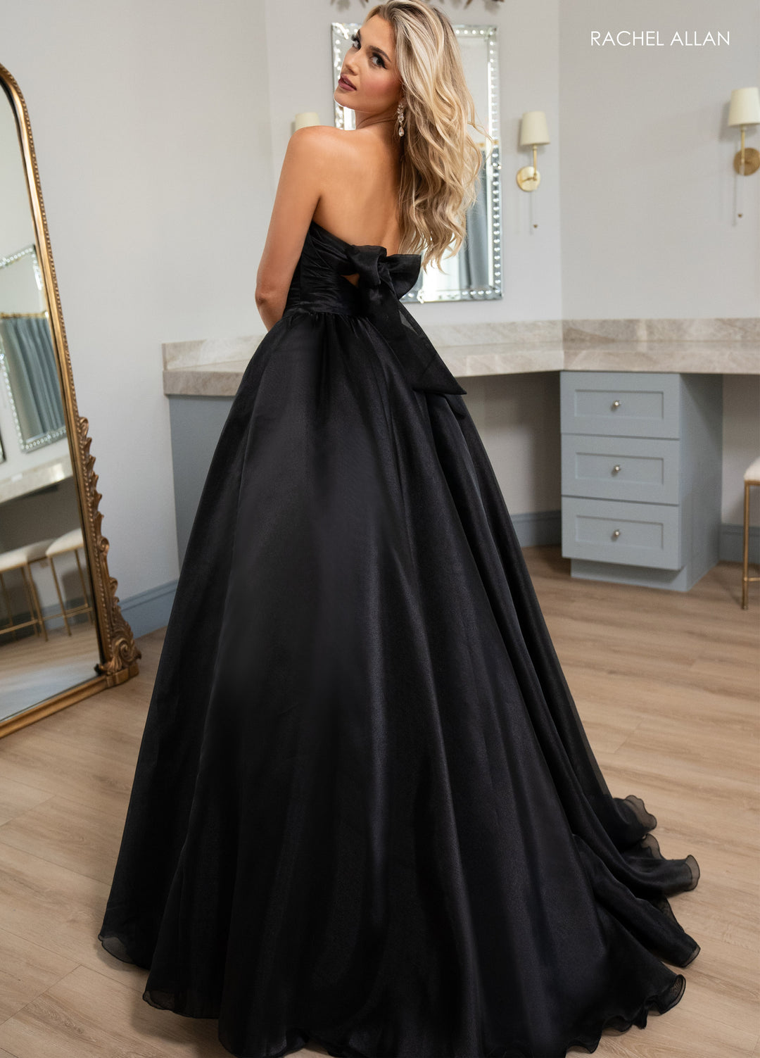 Organza Strapless A-line Gown by Rachel Allan 70768