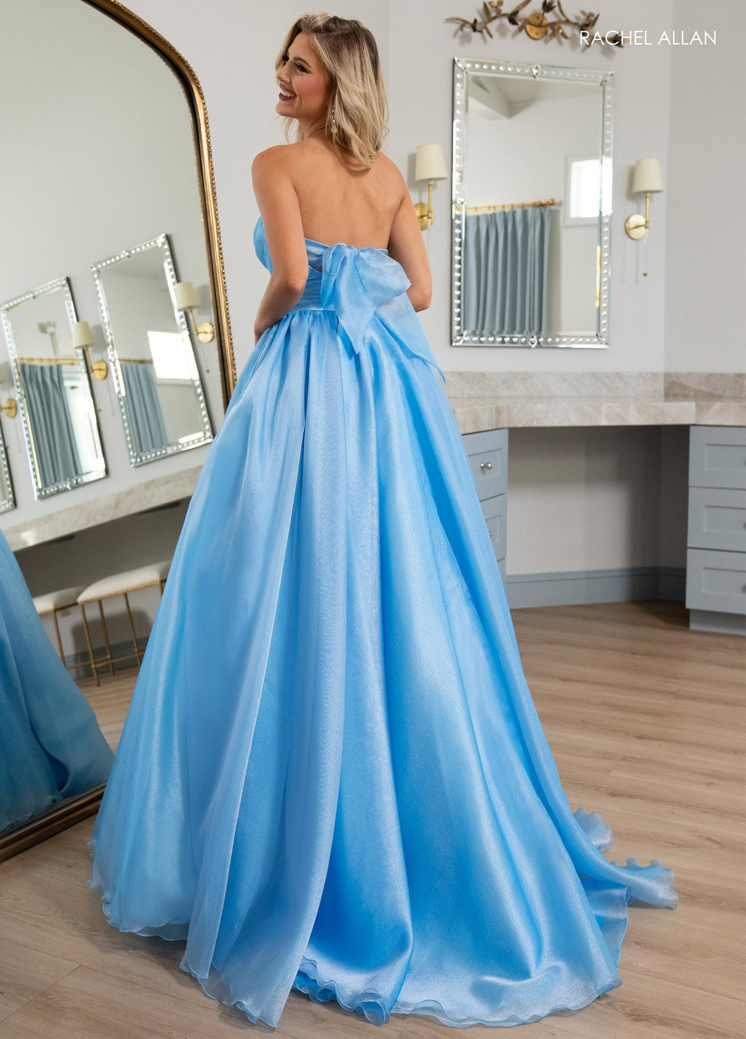 Organza Strapless A-line Gown by Rachel Allan 70768