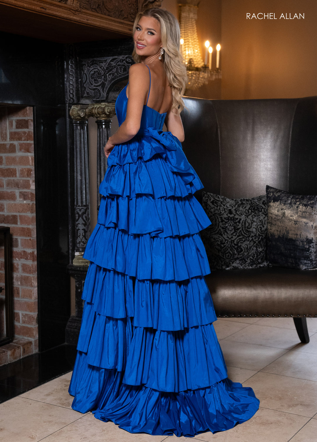 Taffeta Sleeveless Tiered Gown by Rachel Allan 70863