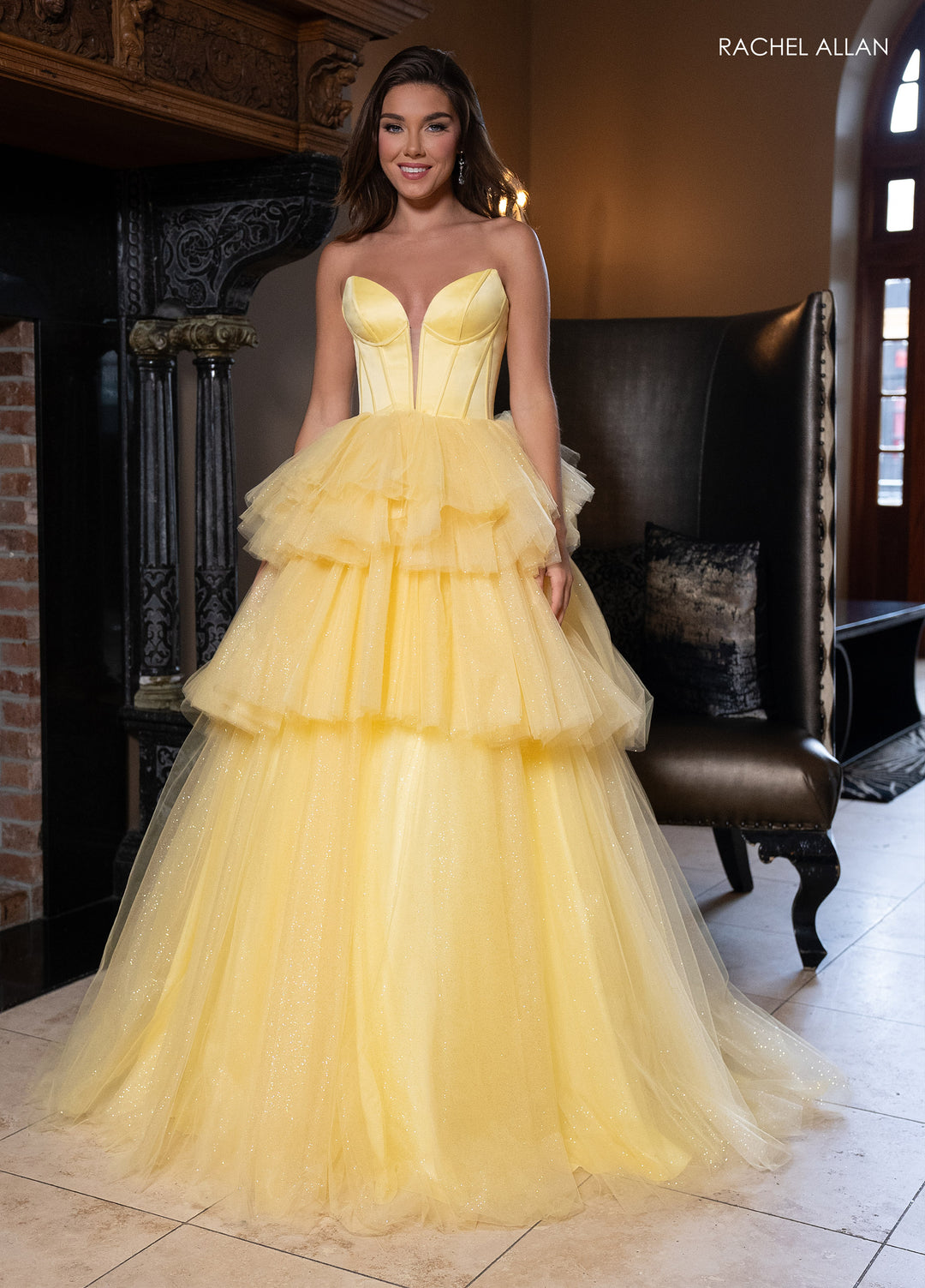 Strapless Tiered Ball Gown by Rachel Allan 70876