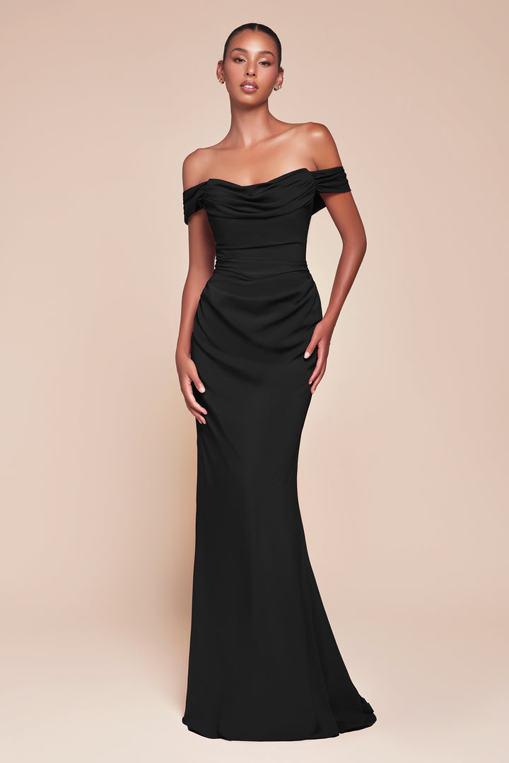 Chiffon Fitted Convertible Gown by Ladivine 7433