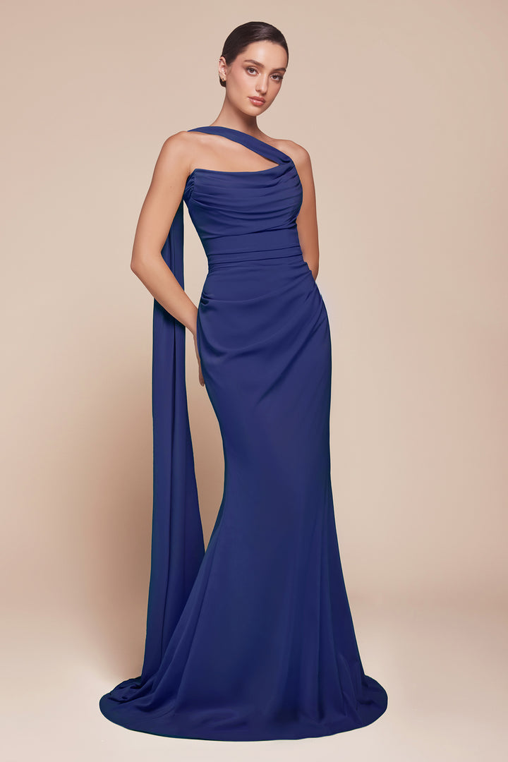 Chiffon Fitted Convertible Gown by Ladivine 7433