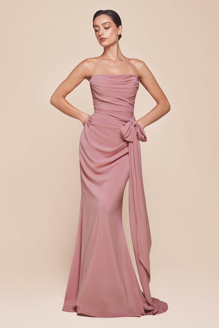 Chiffon Fitted Convertible Gown by Ladivine 7433