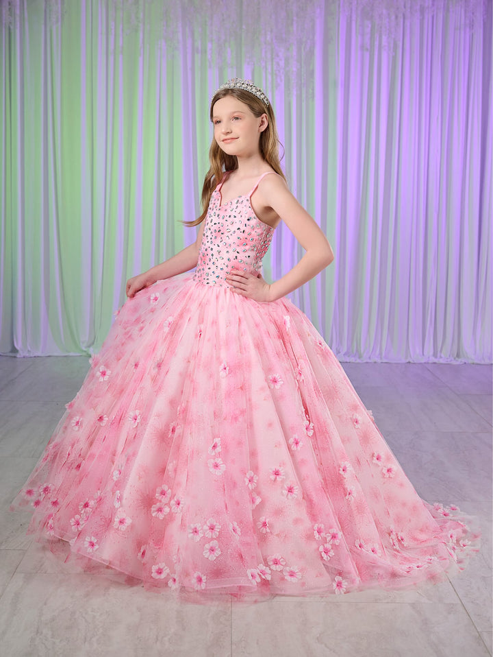 Girls Floral Print Gown by Mini Quince 80021MQ