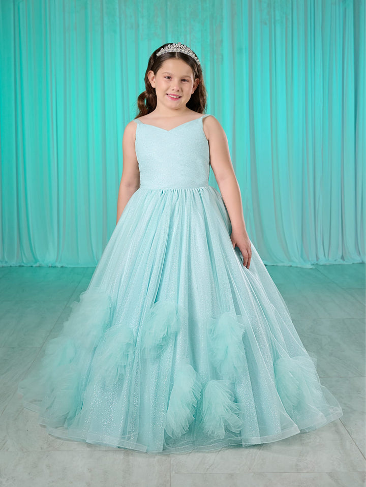 Girls Ruffled Glitter Gown by Mini Quince 80022MQ