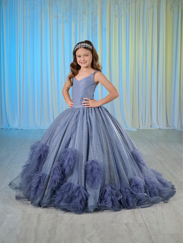 Girls Ruffled Glitter Gown by Mini Quince 80022MQ