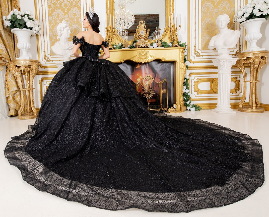 3D Butterfly Off Shoulder Ball Gown by Cinderella Couture 8120J