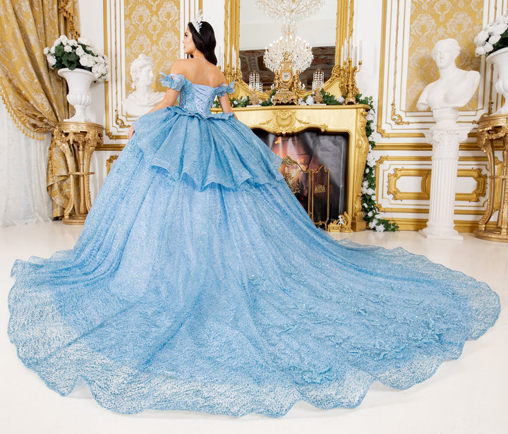 3D Butterfly Off Shoulder Ball Gown by Cinderella Couture 8120J