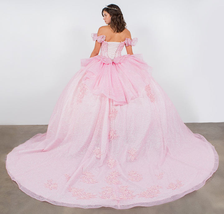 3D Butterfly Off Shoulder Ball Gown by Cinderella Couture 8120J