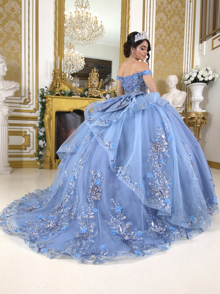 Off Shoulder Sheer Corset Ball Gown by Cinderella Couture 8125J