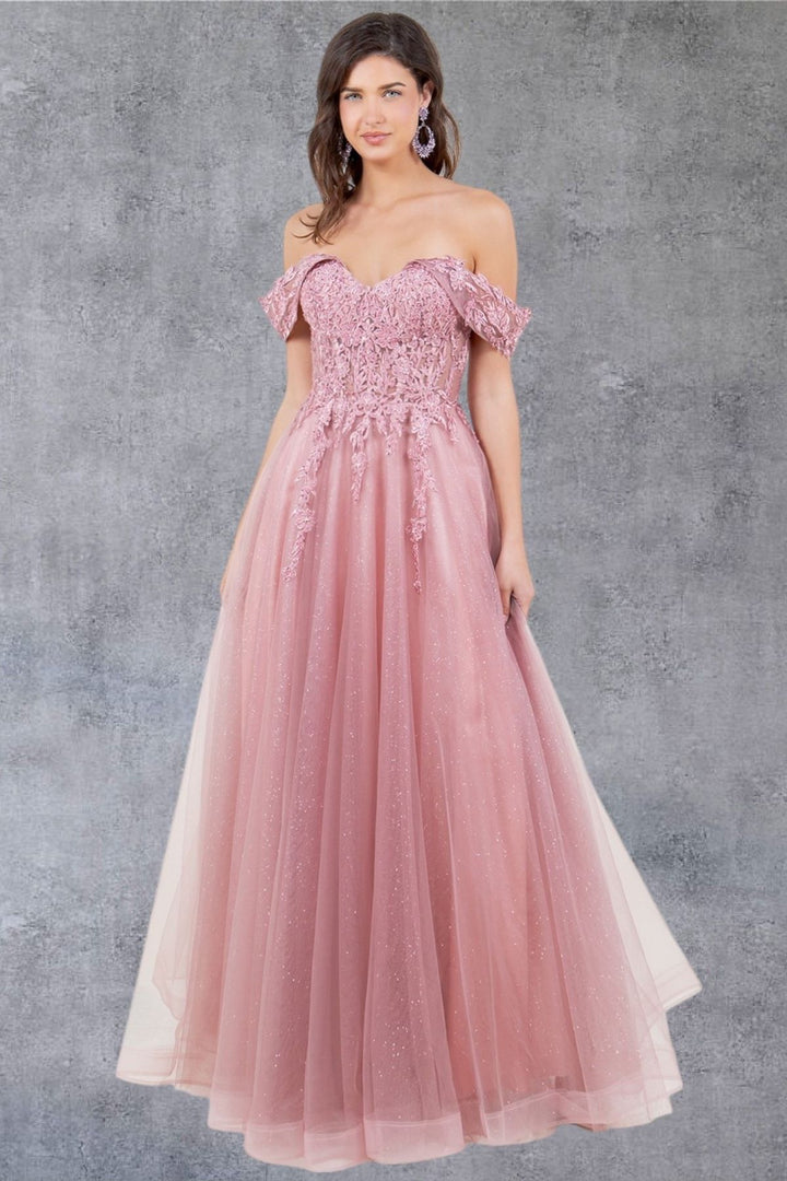 Off Shoulder A-line Gown by Cinderella Couture 8152J