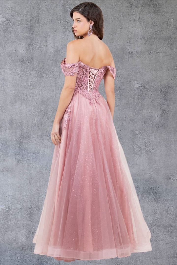 Off Shoulder A-line Gown by Cinderella Couture 8152J