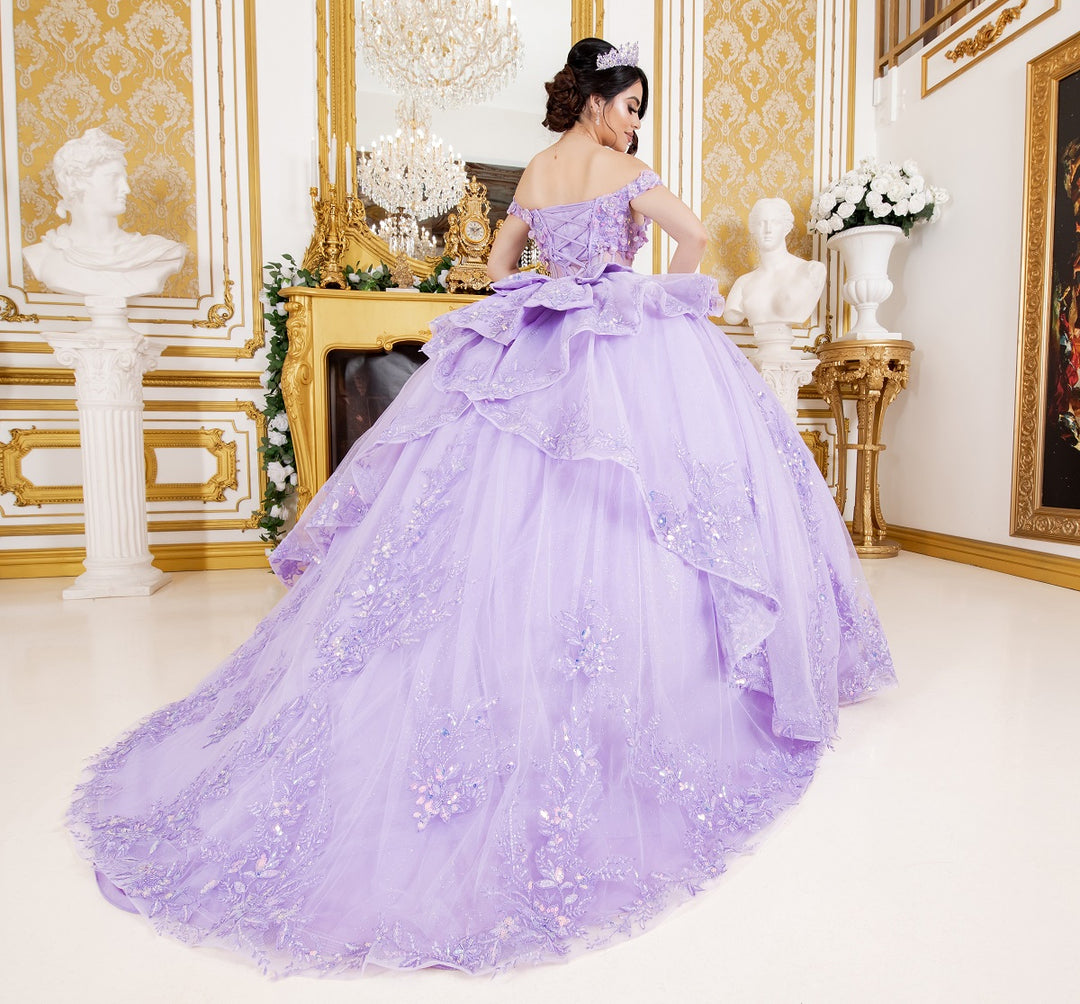 3D Floral Off Shoulder Ball Gown by Cinderella Couture 8160J