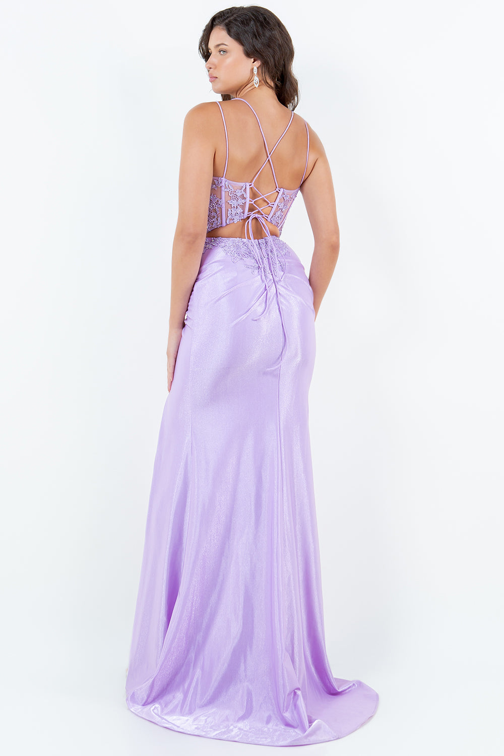 Applique Sleeveless Slit Gown by Cinderella Couture 8185J