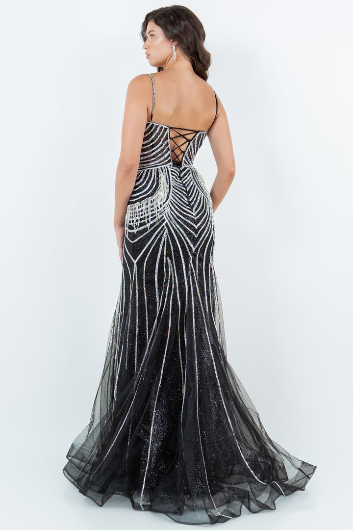 Beaded Sleeveless Gown by Cinderella Couture 8192J