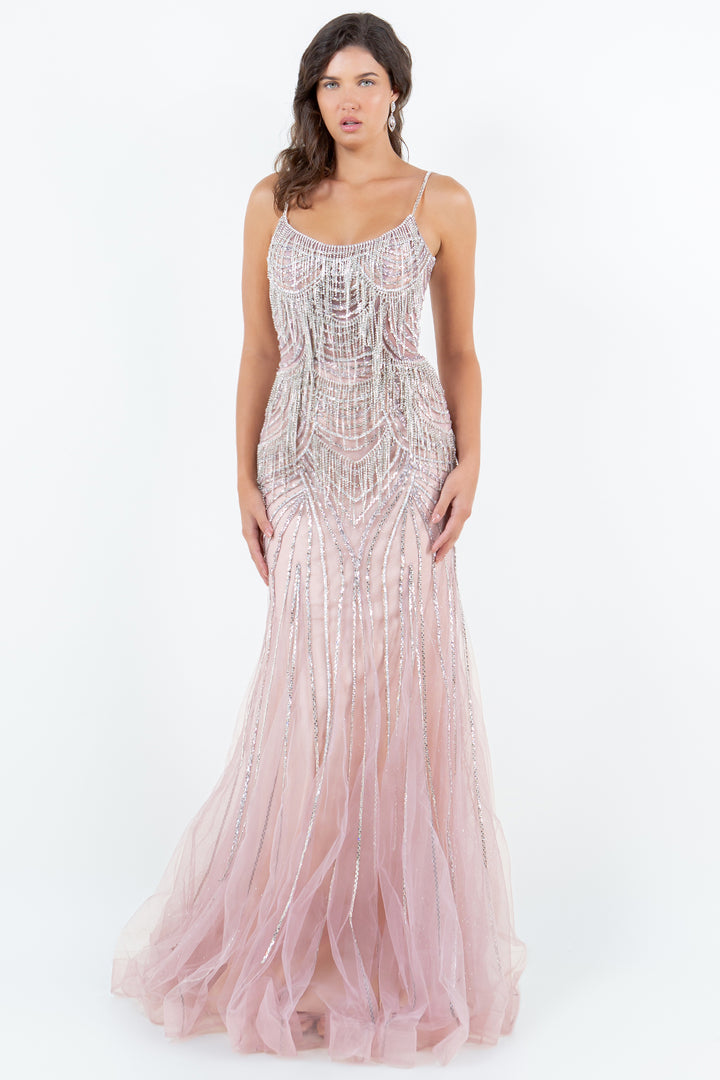 Beaded Sleeveless Gown by Cinderella Couture 8192J