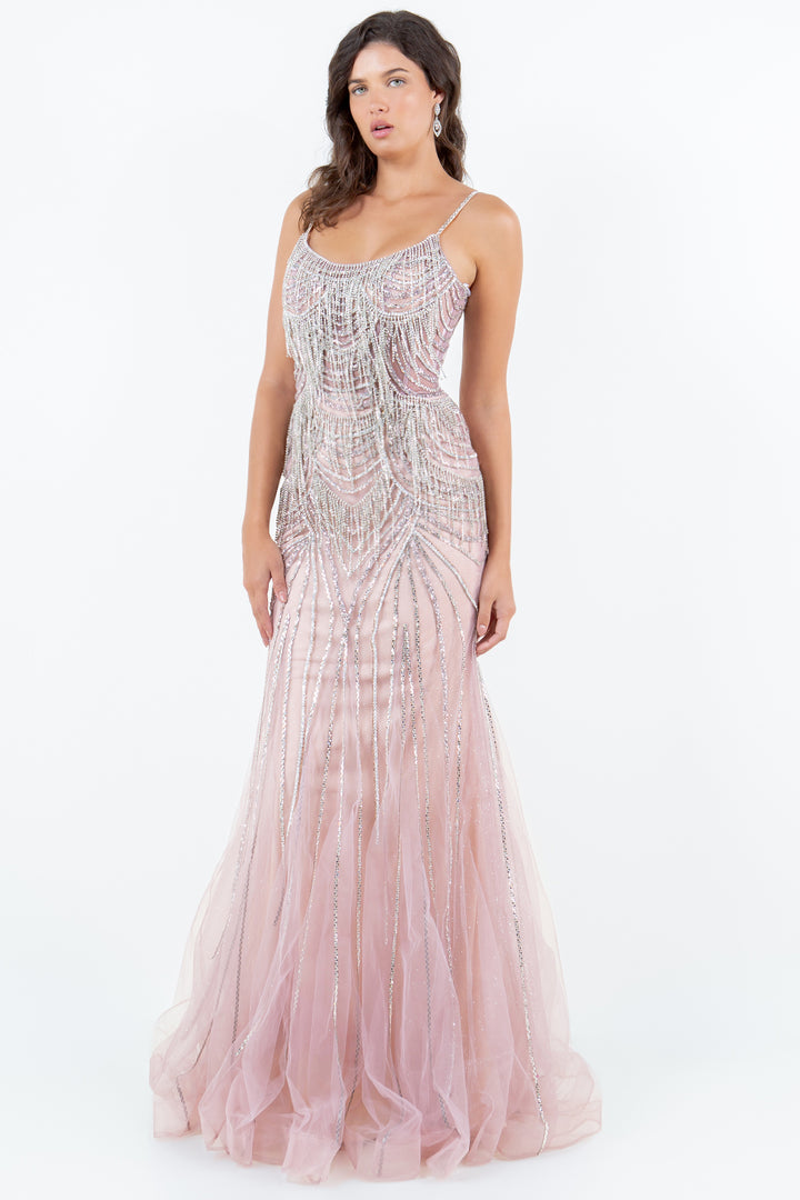 Beaded Sleeveless Gown by Cinderella Couture 8192J