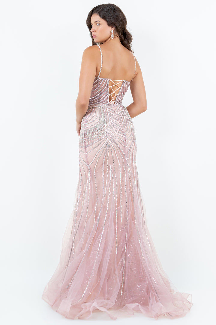 Beaded Sleeveless Gown by Cinderella Couture 8192J