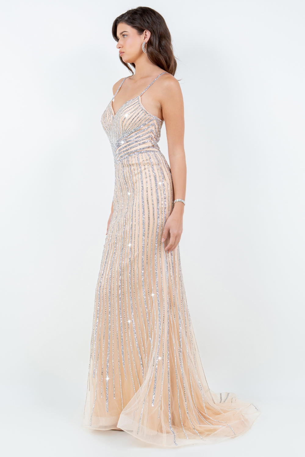 Beaded Sleeveless Gown by Cinderella Couture 8203J