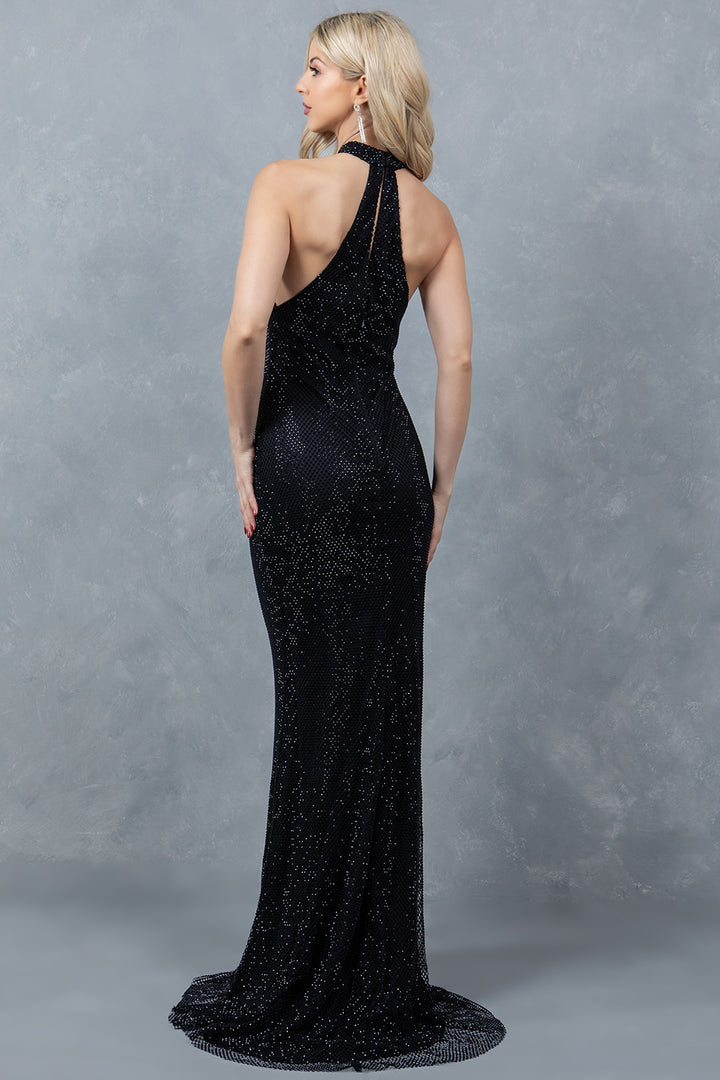 Beaded Halter Gown by Cinderella Couture 8217J