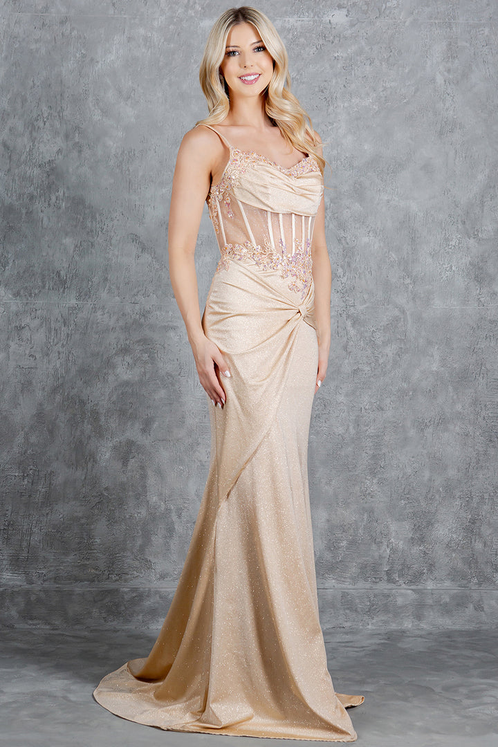 Glitter Sleeveless Gown by Cinderella Couture 8254J