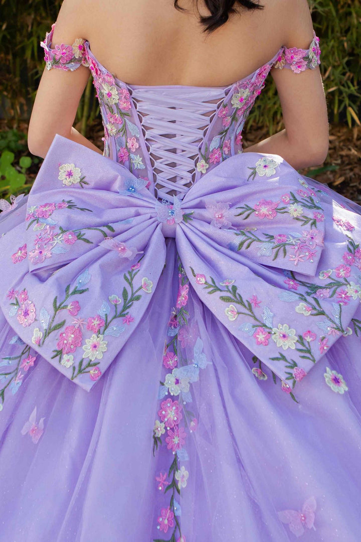 Floral Off Shoulder Ball Gown by Cinderella Couture 8260J