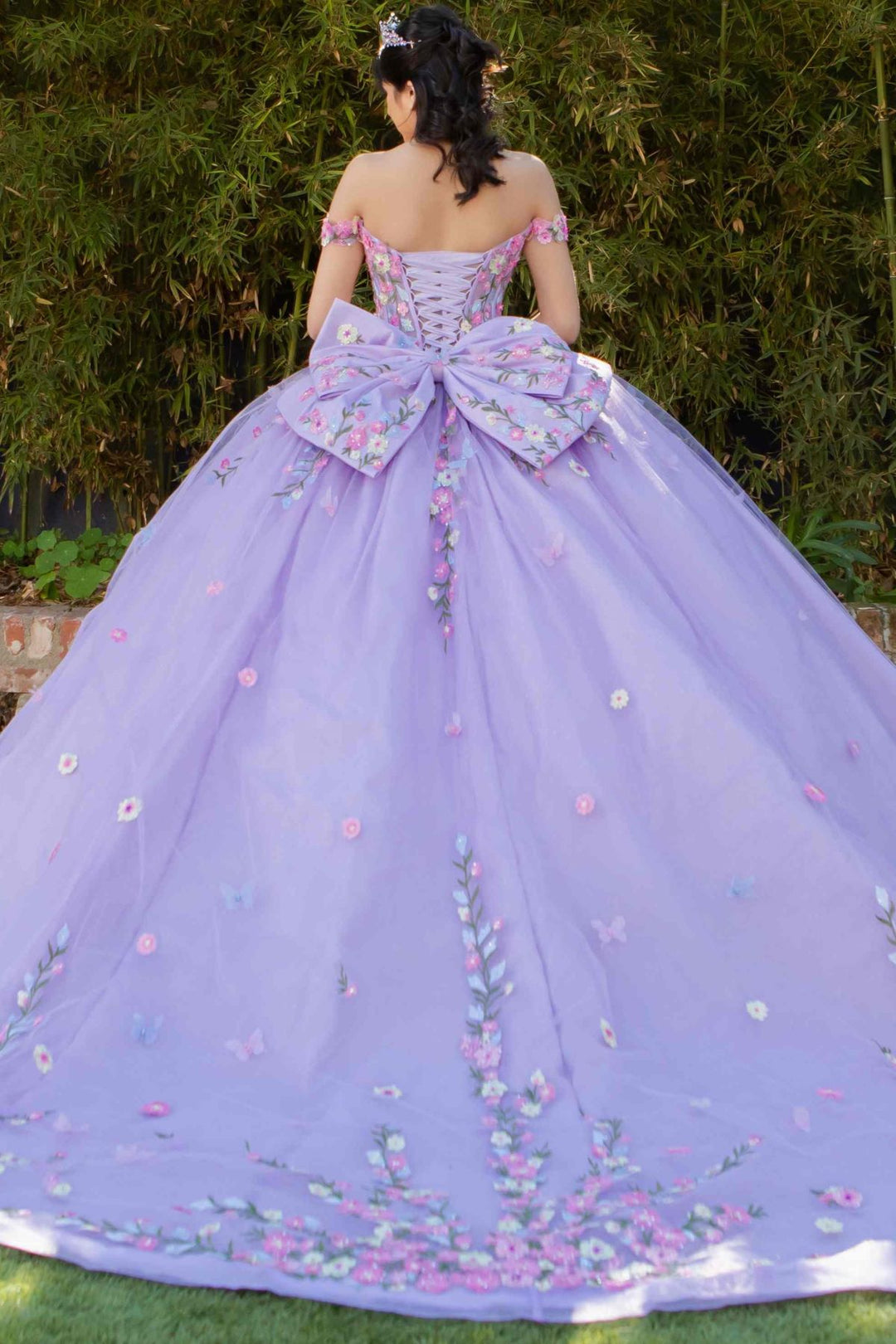 Floral Off Shoulder Ball Gown by Cinderella Couture 8260J