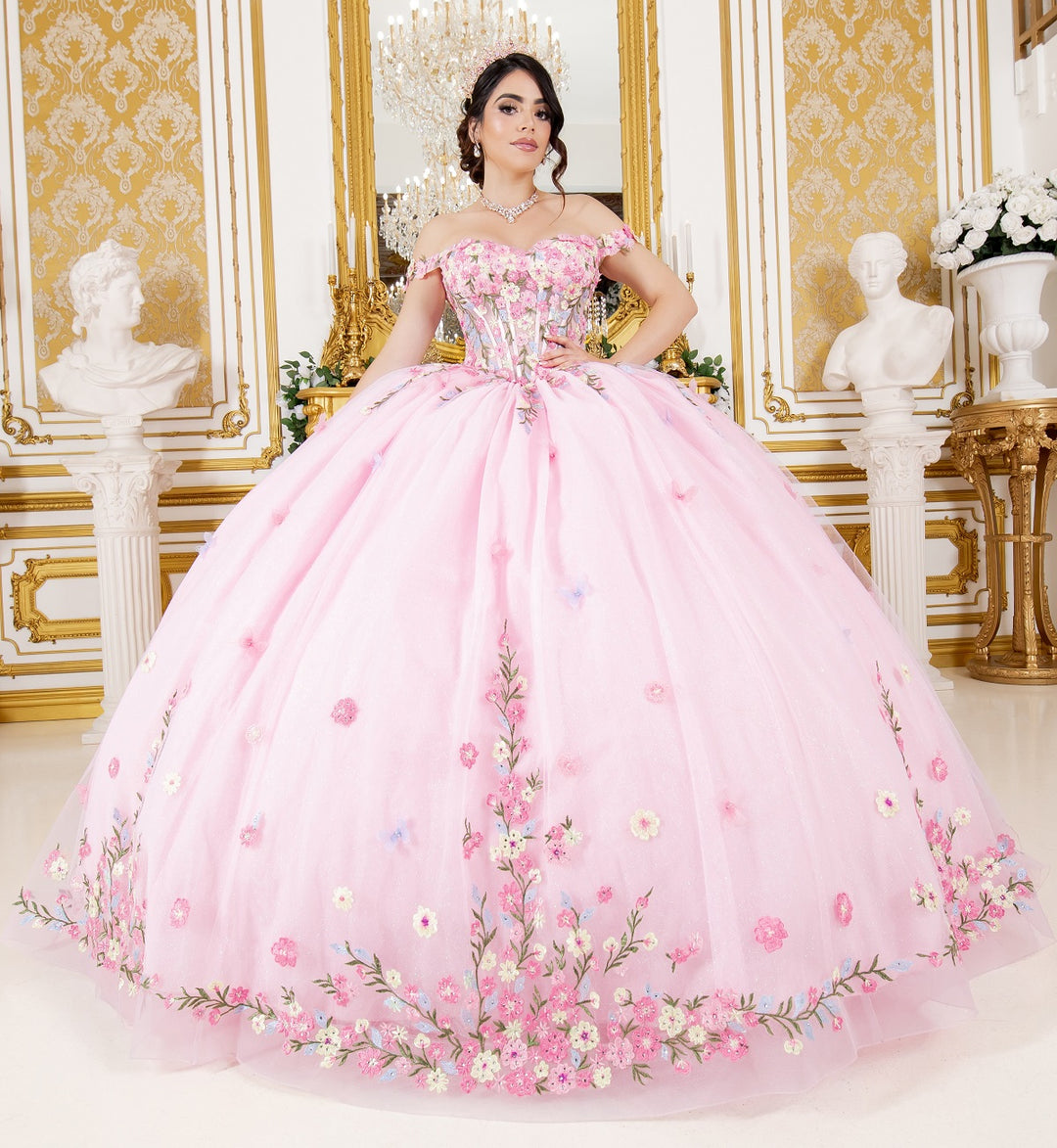 Floral Off Shoulder Ball Gown by Cinderella Couture 8260J