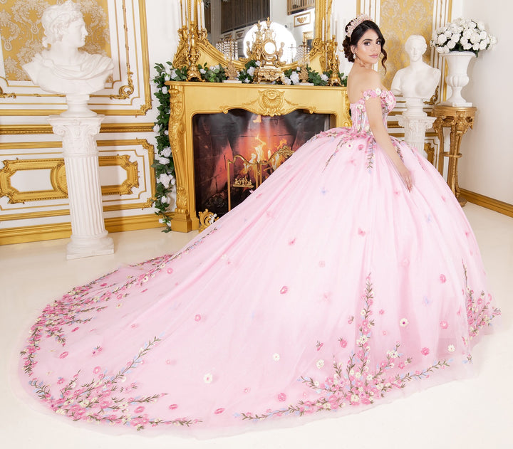 Floral Off Shoulder Ball Gown by Cinderella Couture 8260J