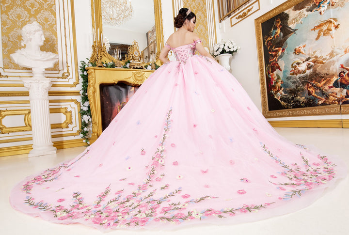 Floral Off Shoulder Ball Gown by Cinderella Couture 8260J