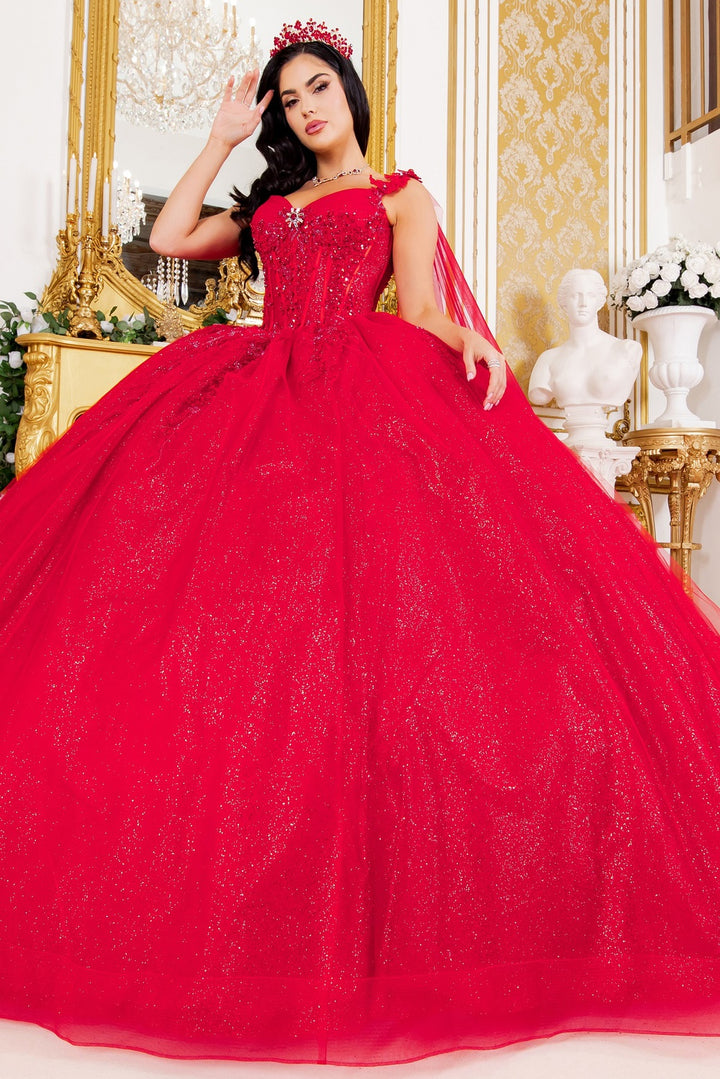 Cape Sleeve Ball Gown by Cinderella Couture 8270J