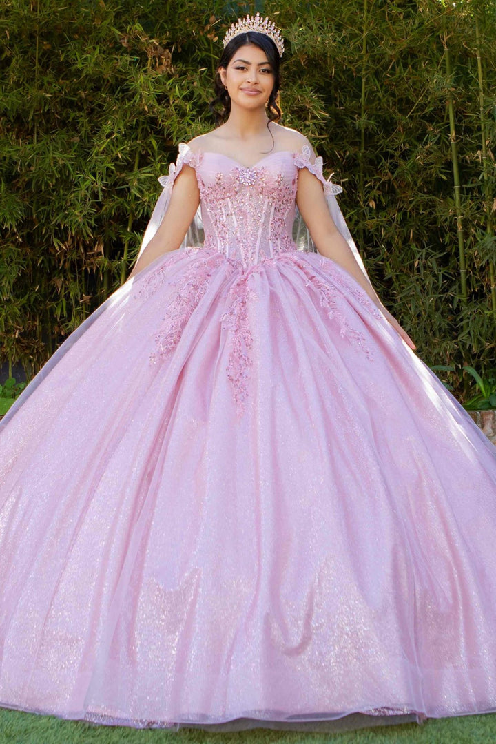 Cape Sleeve Ball Gown by Cinderella Couture 8270J