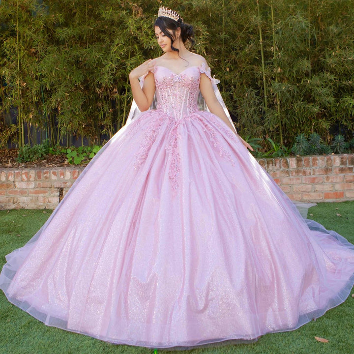 Cape Sleeve Ball Gown by Cinderella Couture 8270J