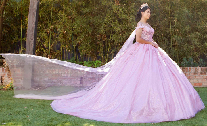 Cape Sleeve Ball Gown by Cinderella Couture 8270J