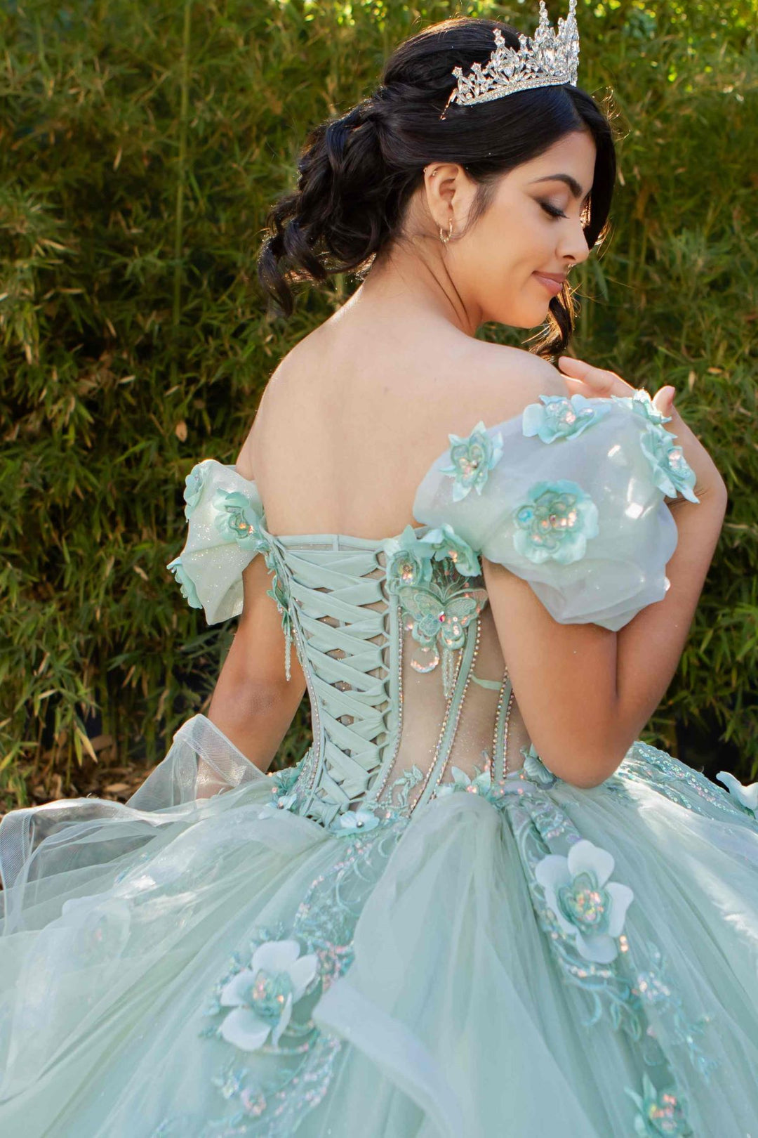 3D Floral Off Shoulder Ball Gown by Cinderella Couture 8330J