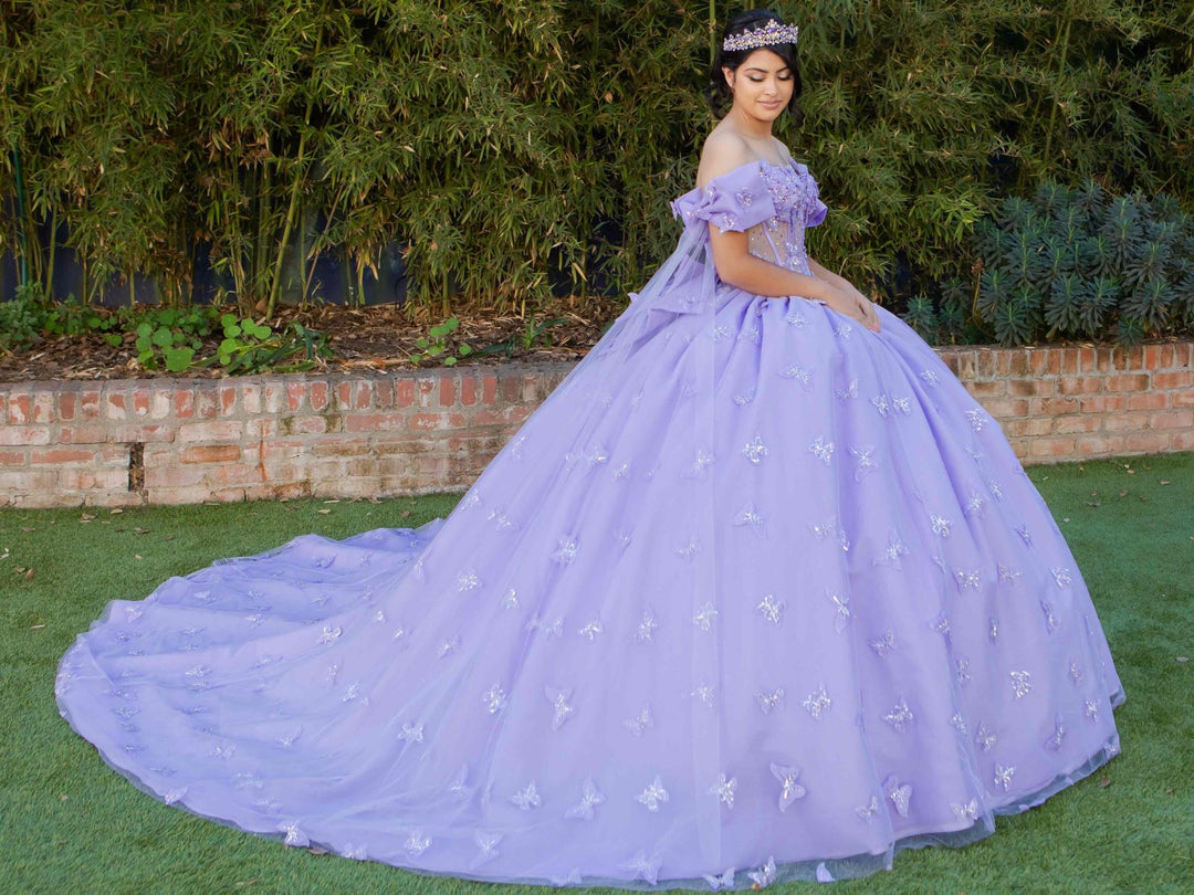 Cape Sleeve Ball Gown by Cinderella Couture 8350J