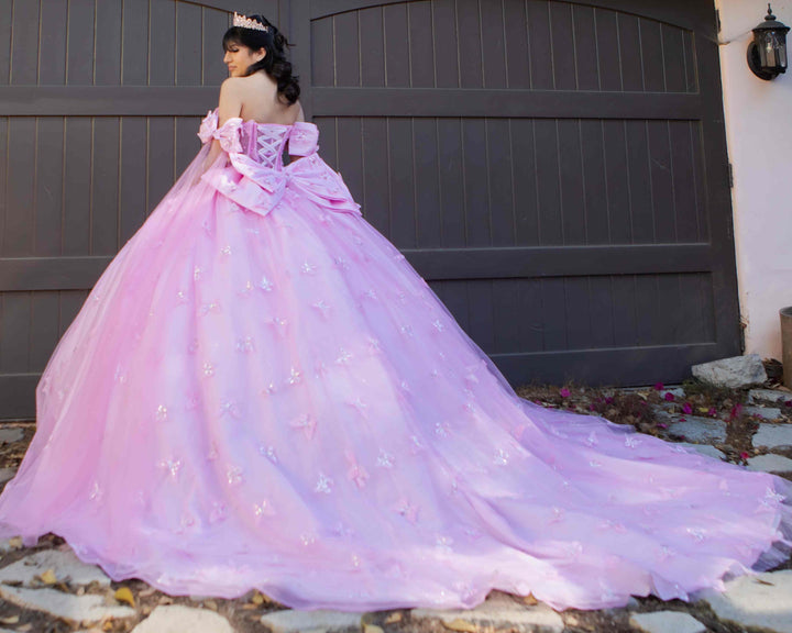 Cape Sleeve Ball Gown by Cinderella Couture 8350J