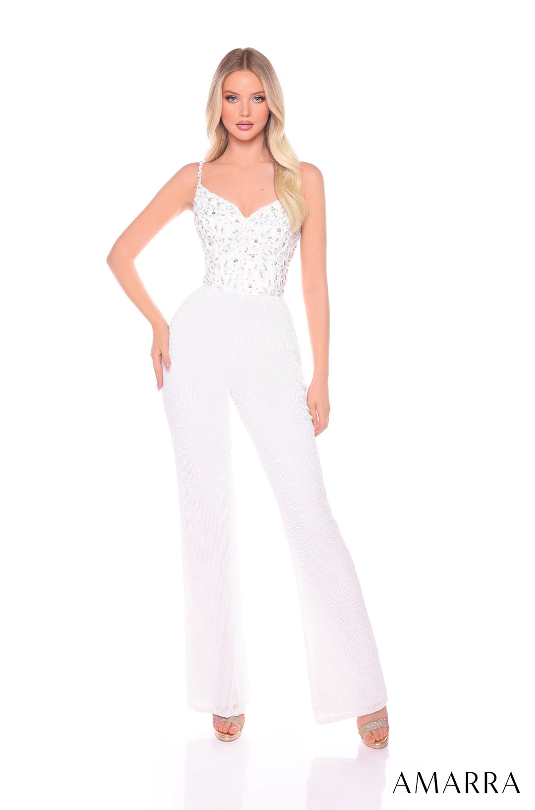 Embellished Sleeveless Jumpsuit by Amarra 88135