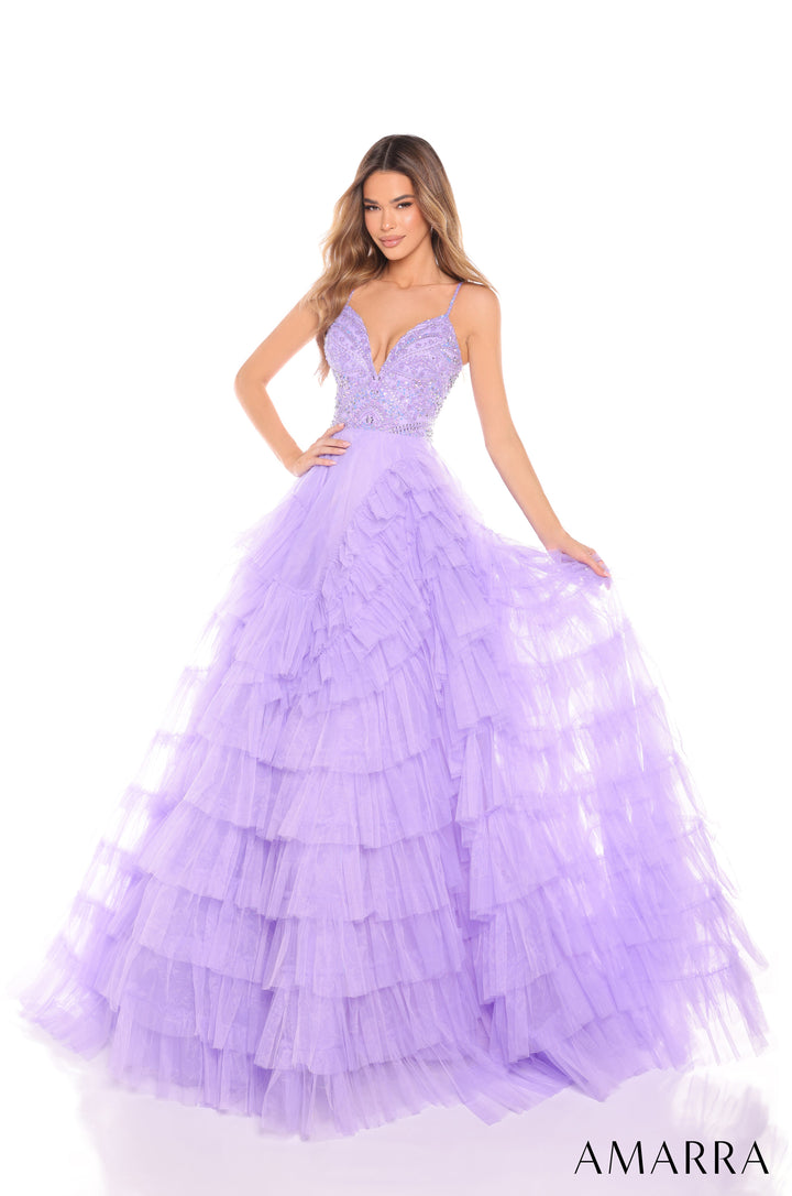 Sleeveless A-line Ruffled Gown by Amarra 88296