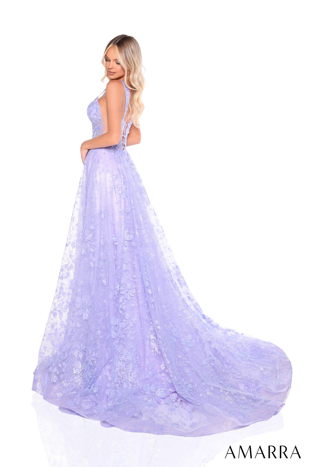 Glitter Sleeveless A-line Gown by Amarra 88321 - Outlet