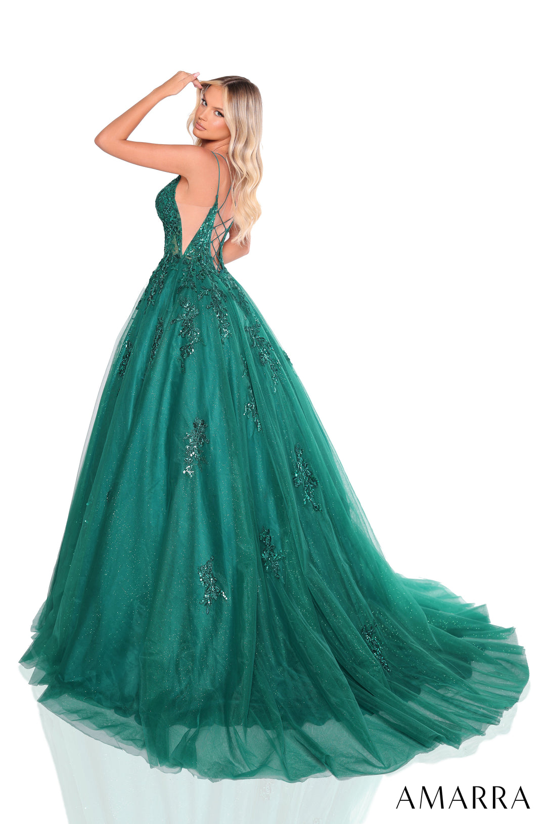 Glitter Sleeveless A-line Gown by Amarra 88370