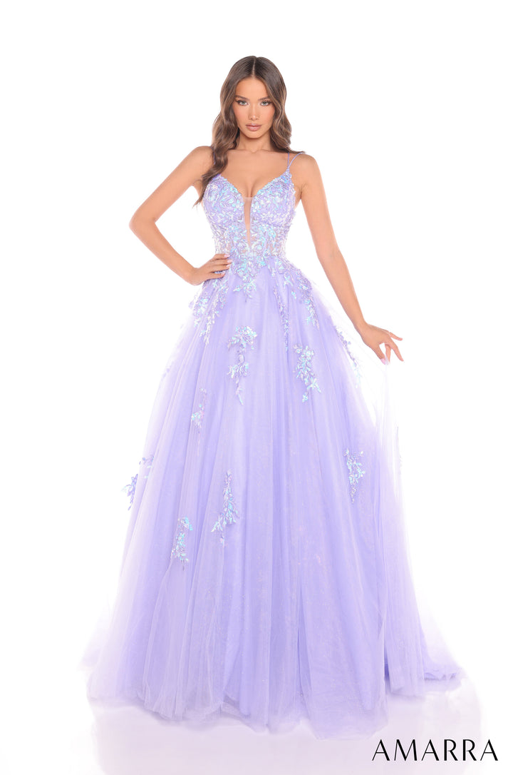 Glitter Sleeveless A-line Gown by Amarra 88370