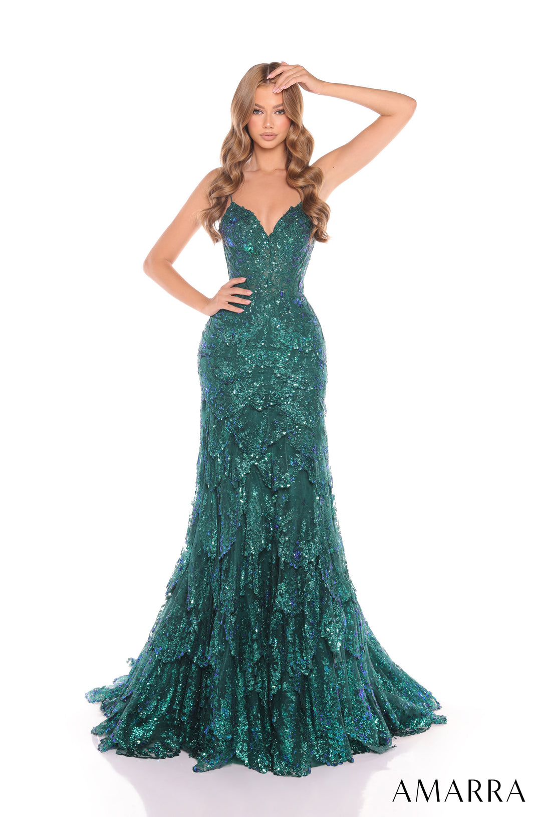 Sequin Applique Sleeveless Gown by Amarra 88378