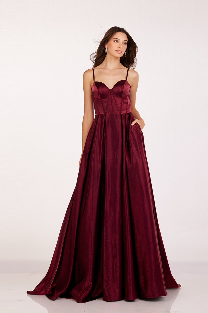 Satin Sleeveless A-line Gown by Abby Paris 90224