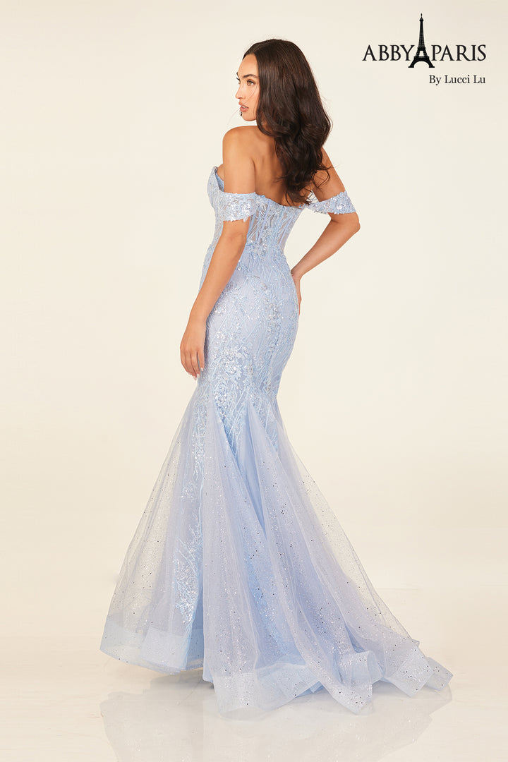 Off Shoulder Mermaid Dress by Abby Paris 90335