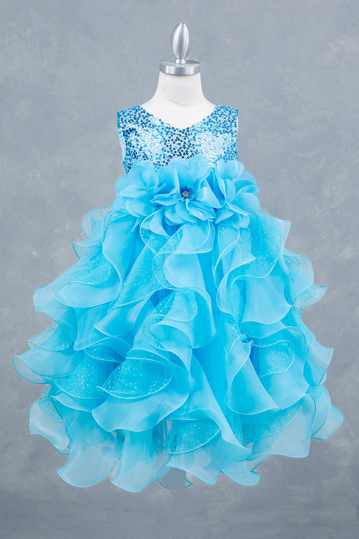 Girls Sleeveless Ruffled Dress by Cinderella Couture 9179